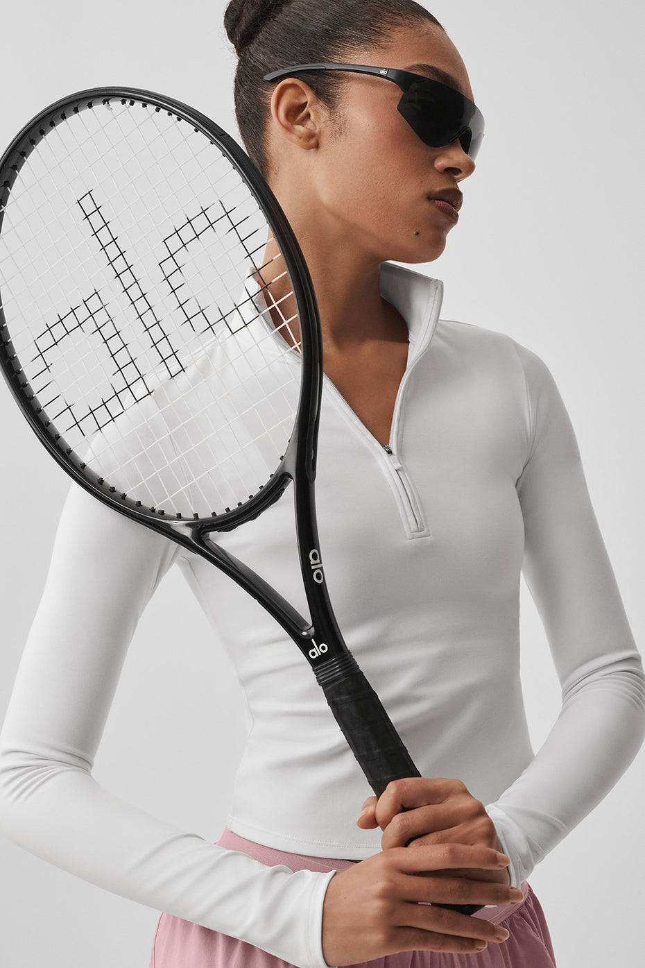 ALO Softsculpt Precision 1/4 Zip Long Sleeve - White image 1