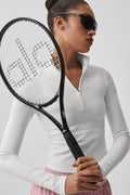 ALO Softsculpt Precision 1/4 Zip Long Sleeve - White image 1