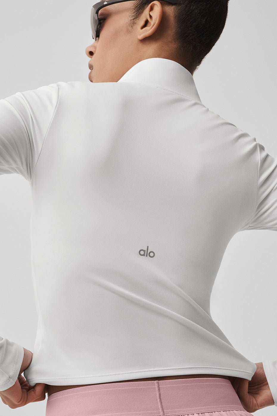 ALO Softsculpt Precision 1/4 Zip Long Sleeve - White image 4