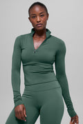 ALO Softsculpt Precision 1/4 Zip Long Sleeve - Clover Green image 1
