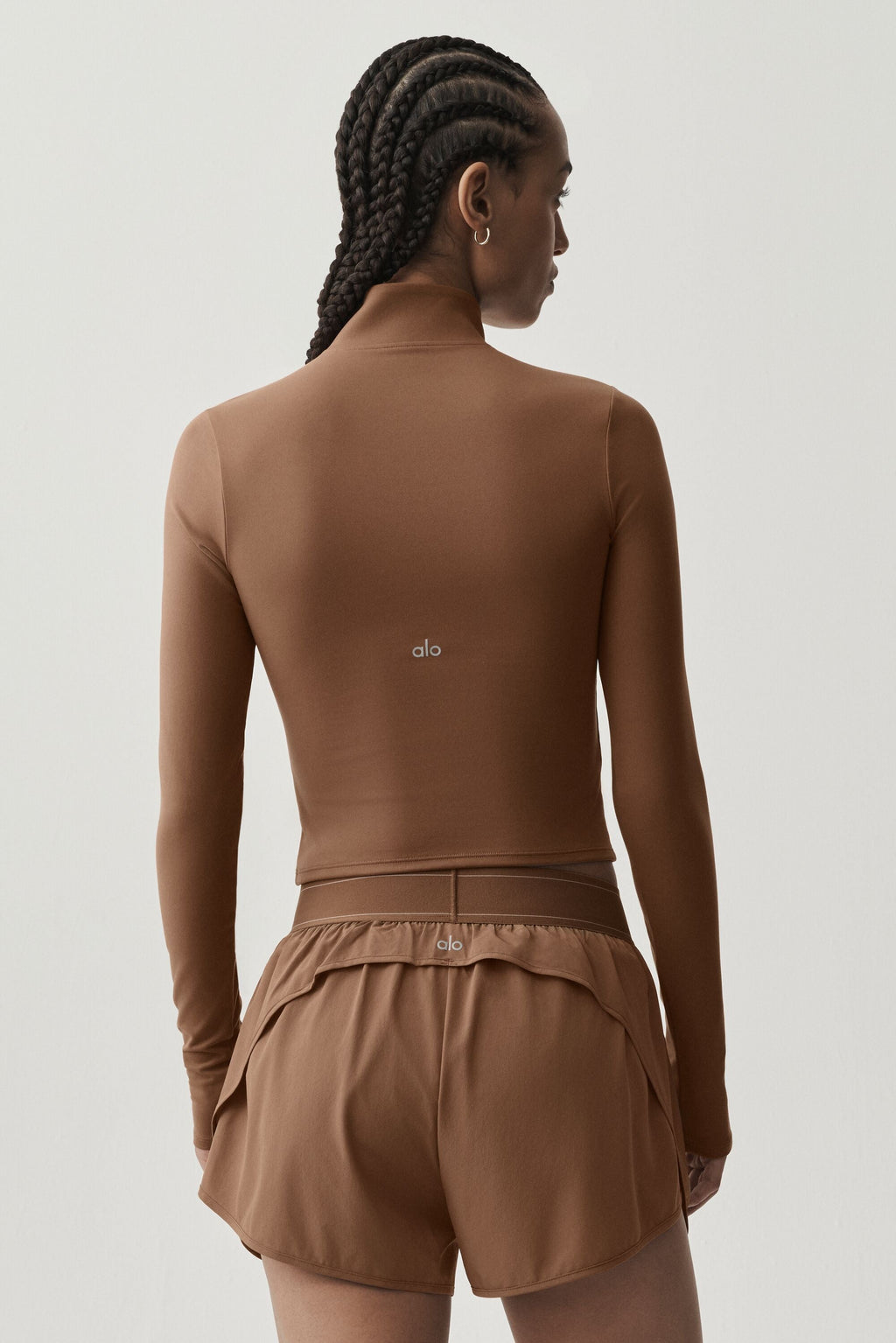 ALO Softsculpt Precision 1/4 Zip Long Sleeve - Sun Kissed Brown image 4