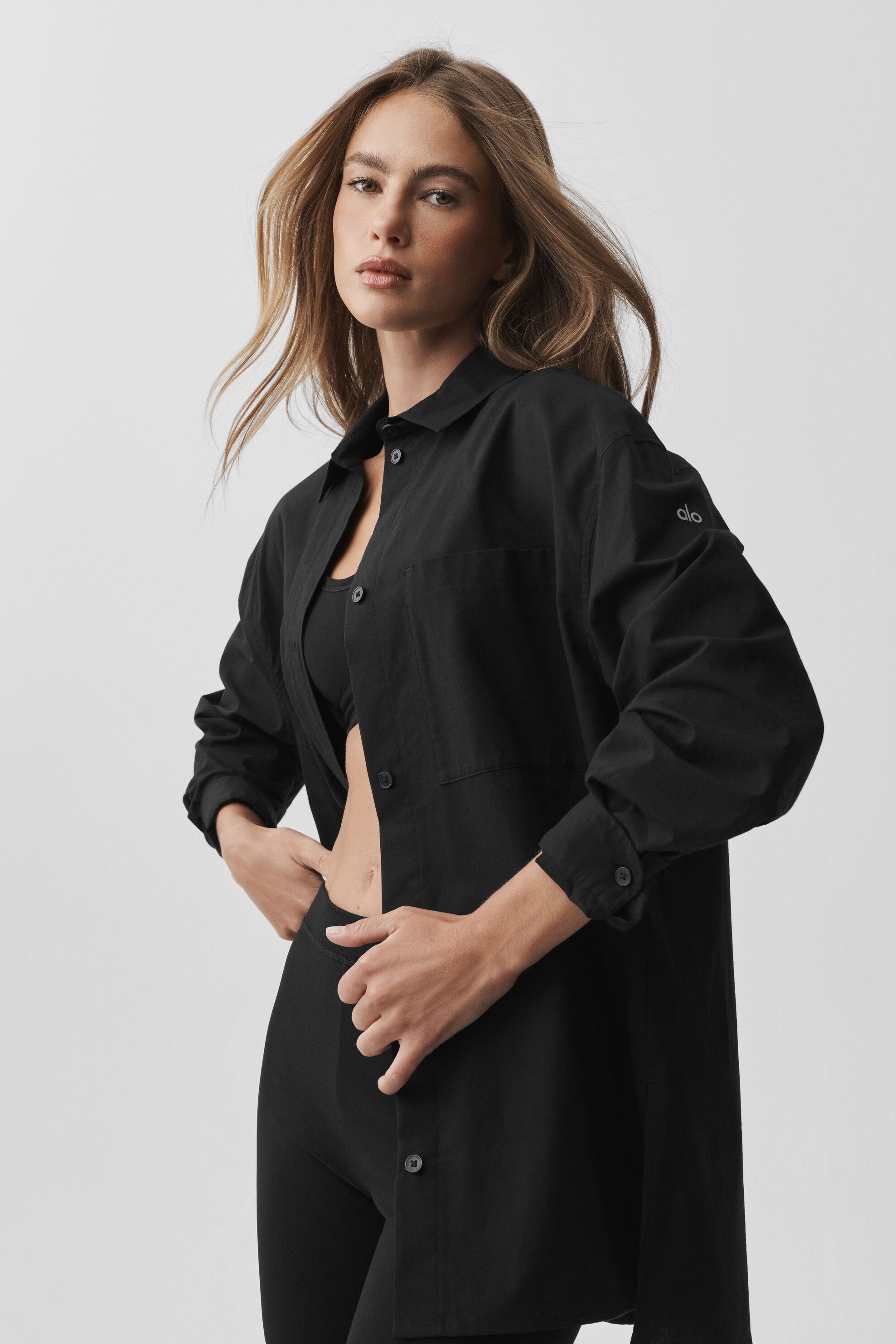 Cotton Real Deal Button Up Long Sleeve - Black image 1