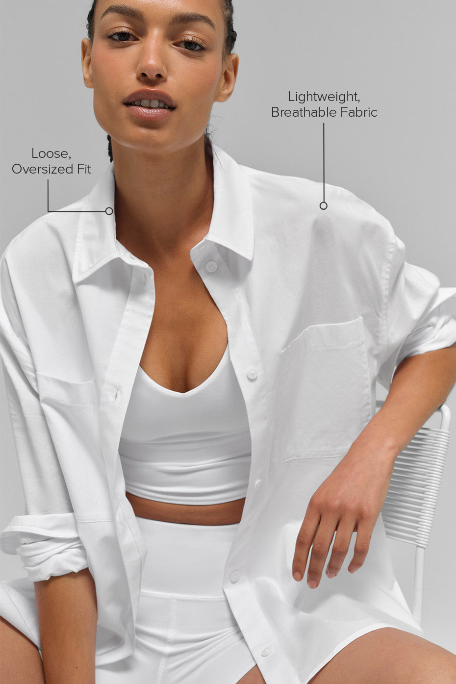 Cotton Real Deal Button Up Long Sleeve - White image 2