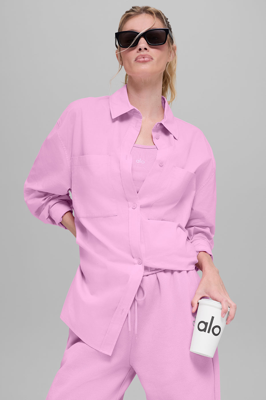 Cotton Real Deal Button Up Long Sleeve - Candy Heart Pink image 4