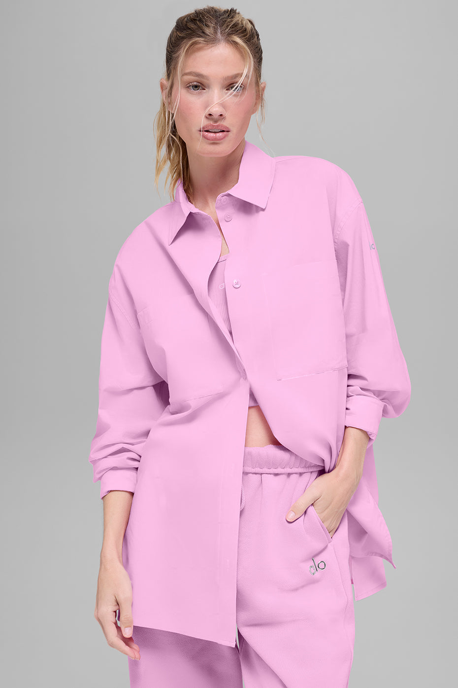 Cotton Real Deal Button Up Long Sleeve - Candy Heart Pink image 2
