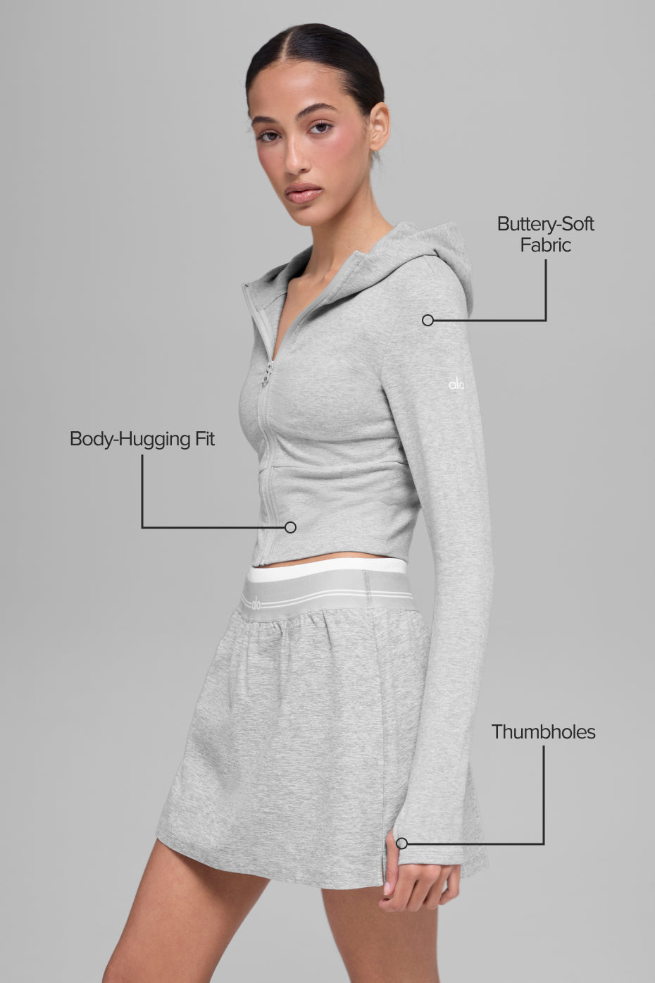 Sway Full Zip Hoodie - Athletic Heather Grey image 2