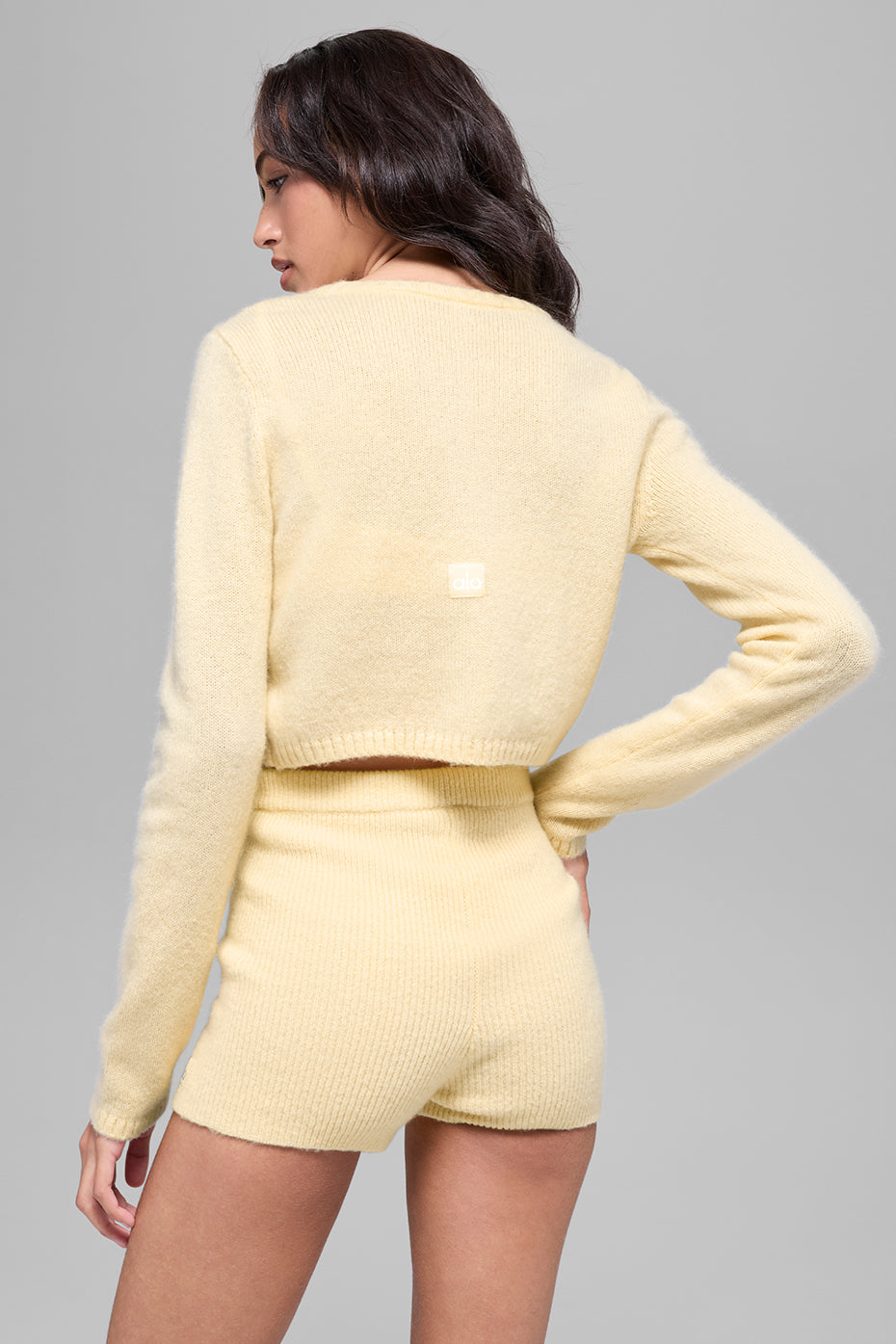 Wool Cashmere New Class Cropped Cardigan - Candlelight Yellow image 4