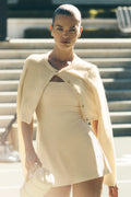 Wool Cashmere New Class Cropped Cardigan - Candlelight Yellow image 1
