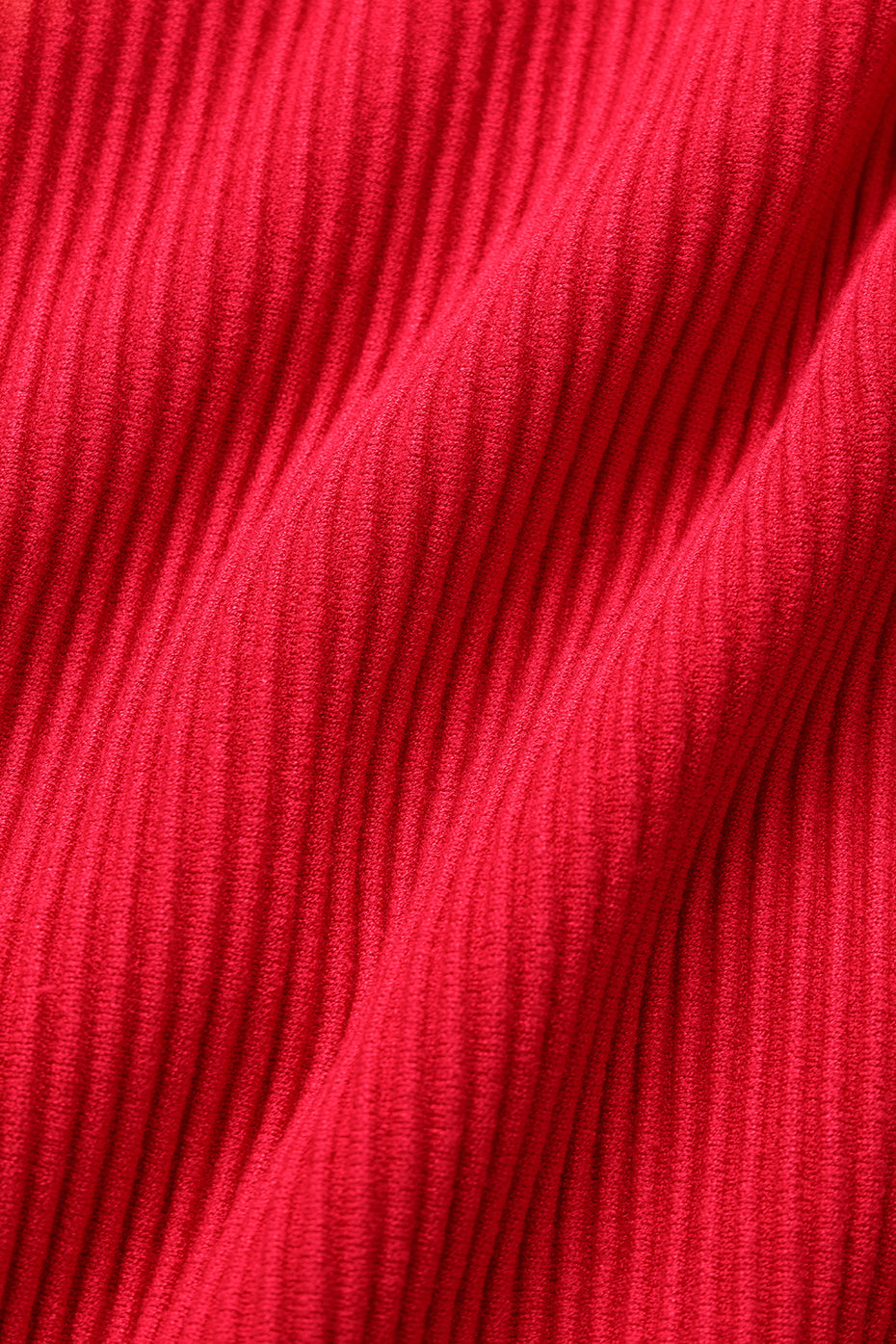 Denim Knit Backless Long Sleeve - Bright Red image 5