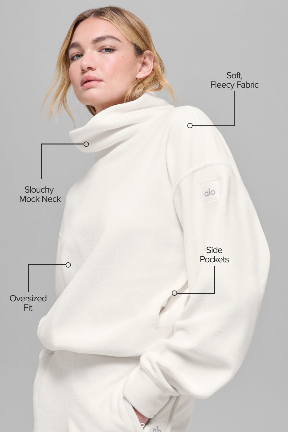 Polar Fleece Hazy Pullover - Ivory image 2