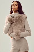 Faux Fur Cashmere Northstar Full Zip - Oat Heather image 1