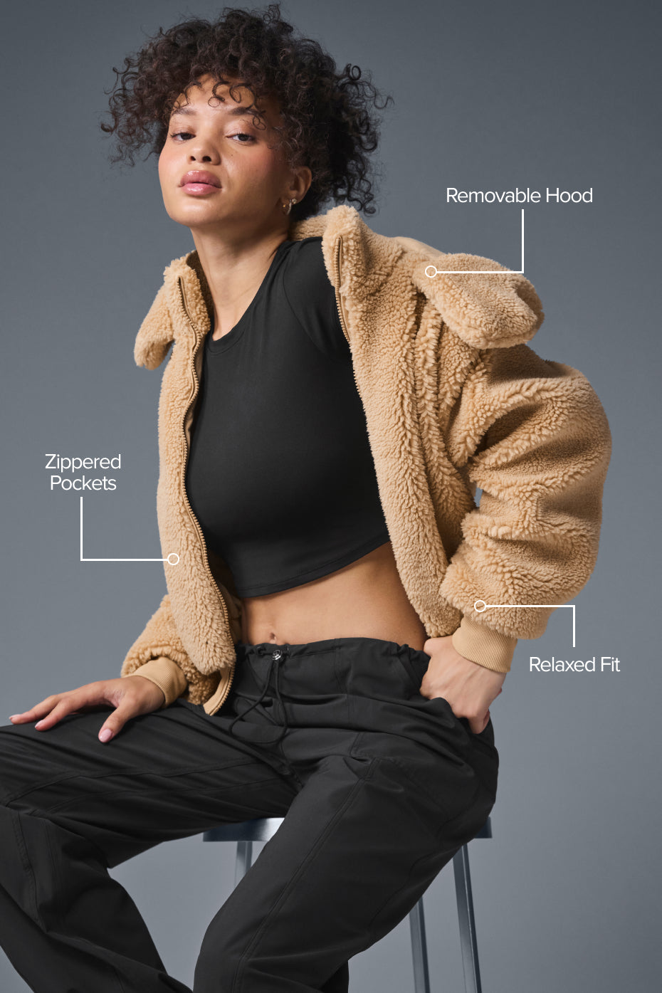 Foxy Sherpa Jacket - Camel image 2
