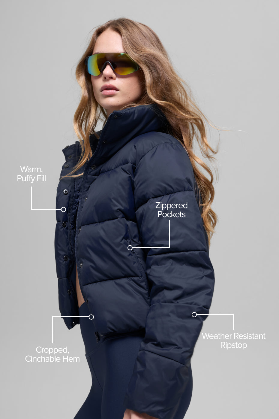 Gold Rush Puffer - Navy image 2