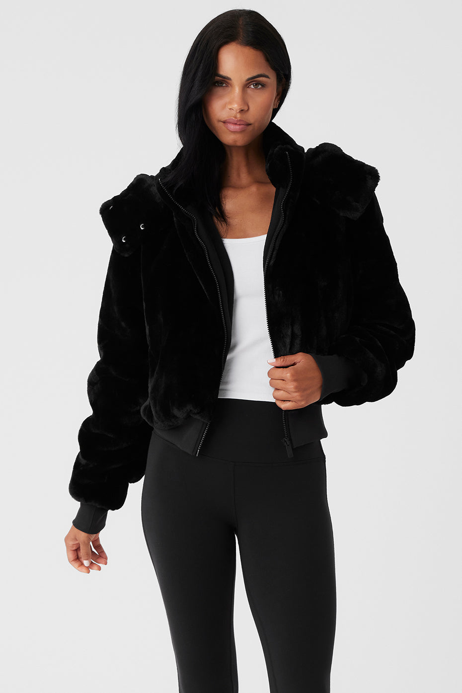 Faux Fur Foxy Jacket - Black image 1
