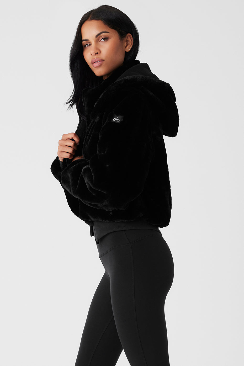 Faux Fur Foxy Jacket - Black image 3