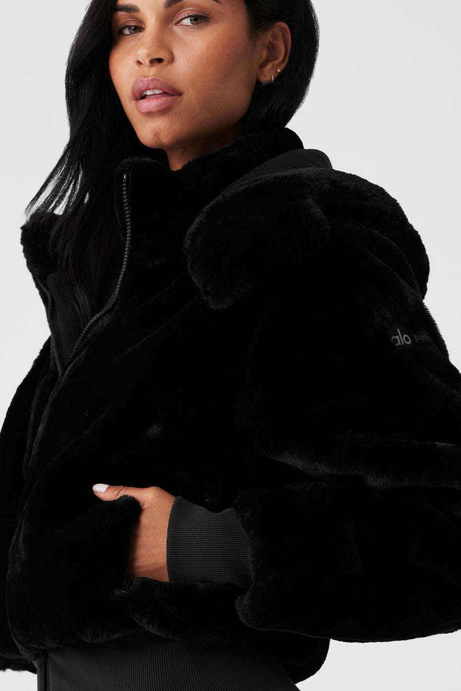 Faux Fur Foxy Jacket - Black image 4