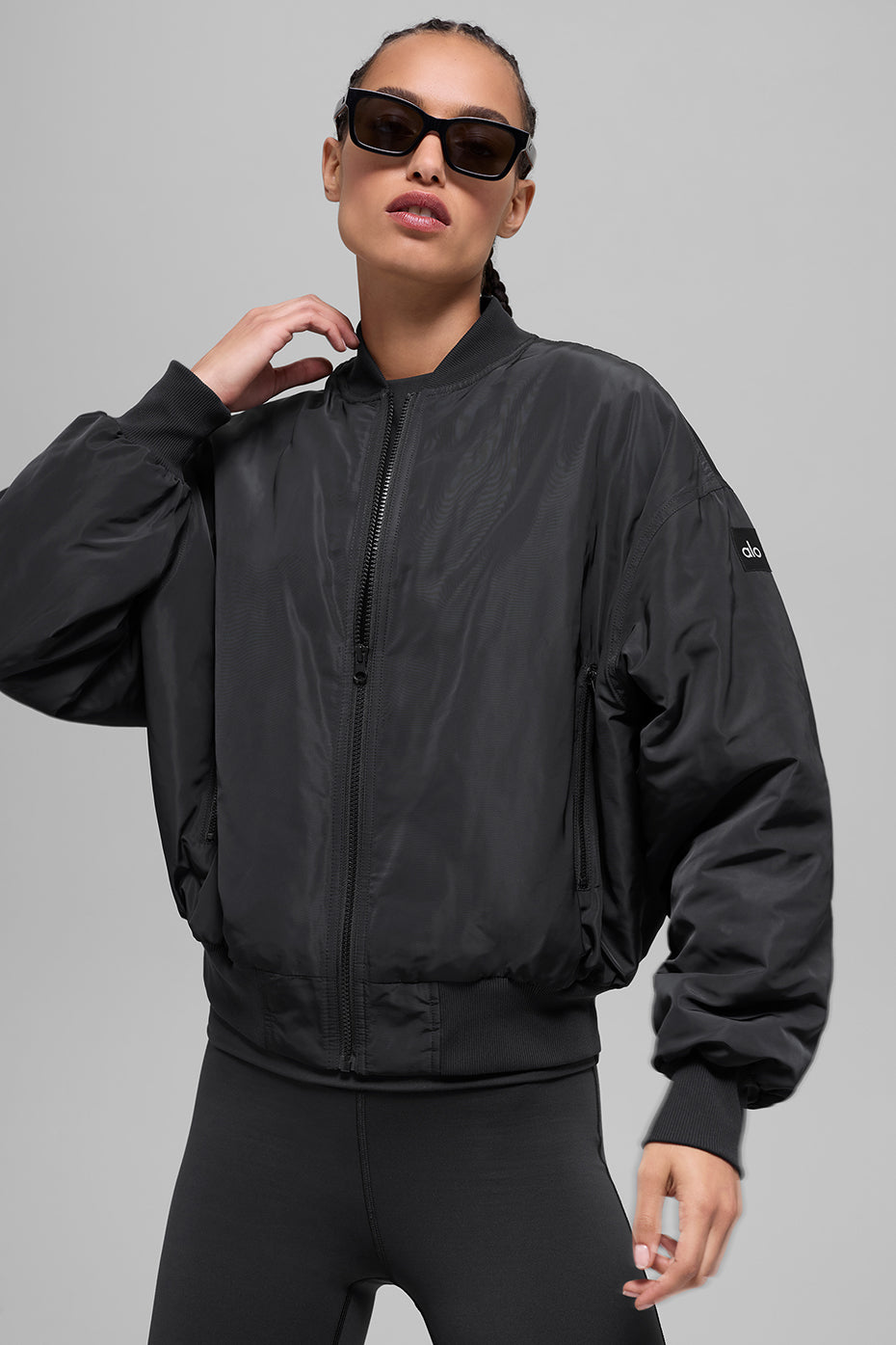 Faux Fur Urbanite Bomber - Black/Ivory image 6