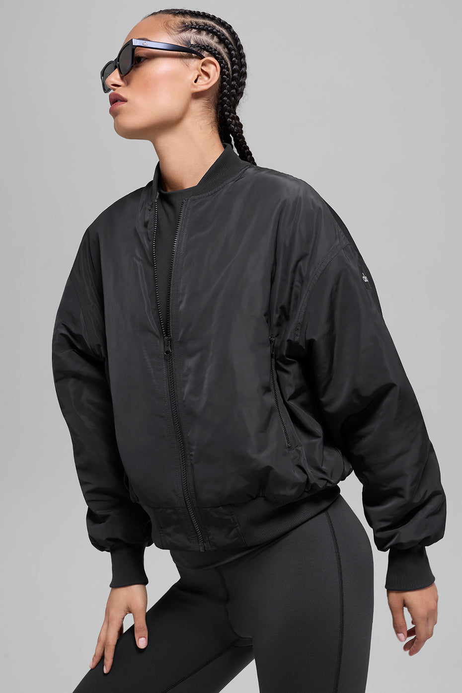 Faux Fur Urbanite Bomber - Black/Ivory image 1