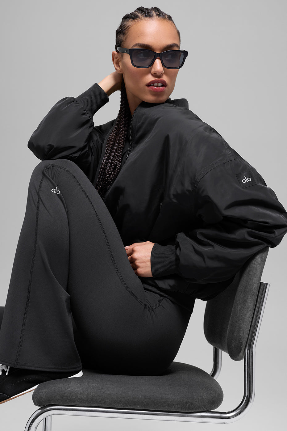 Faux Fur Urbanite Bomber - Black/Ivory image 4