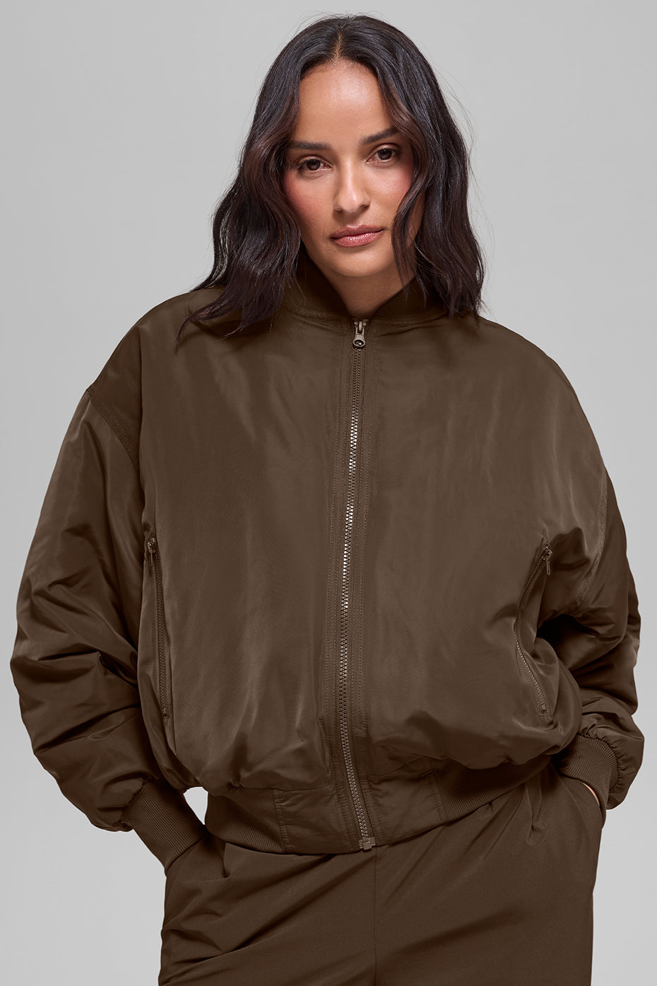 Faux Fur Urbanite Bomber - Espresso/Ivory image 1