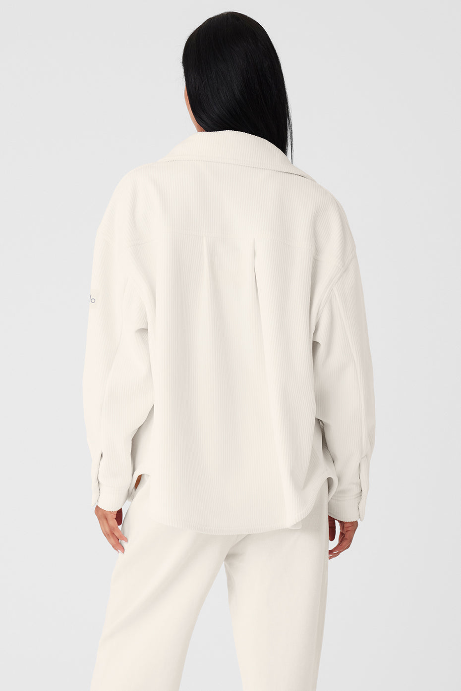 Ribbed Velour Mountain Side Shacket - Ivory image 2