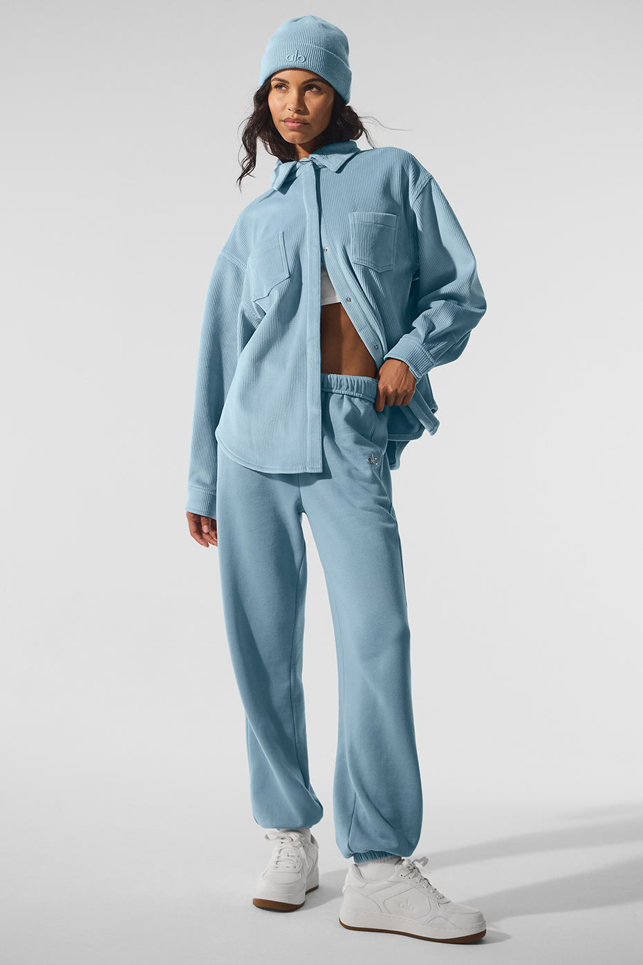 Ribbed Velour Mountain Side Shacket - Celestial Blue image 4