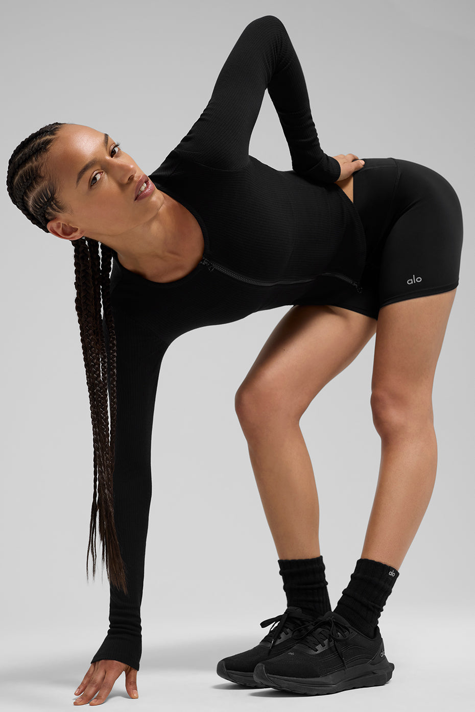 Ribbed Stardust Long Sleeve - Black image 3