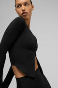 Ribbed Stardust Long Sleeve - Black image 1