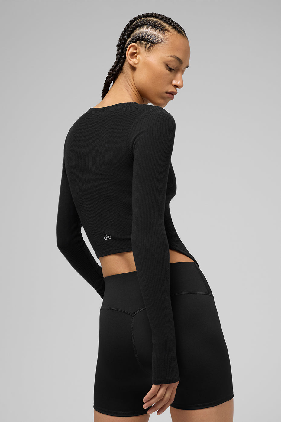 Ribbed Stardust Long Sleeve - Black image 2