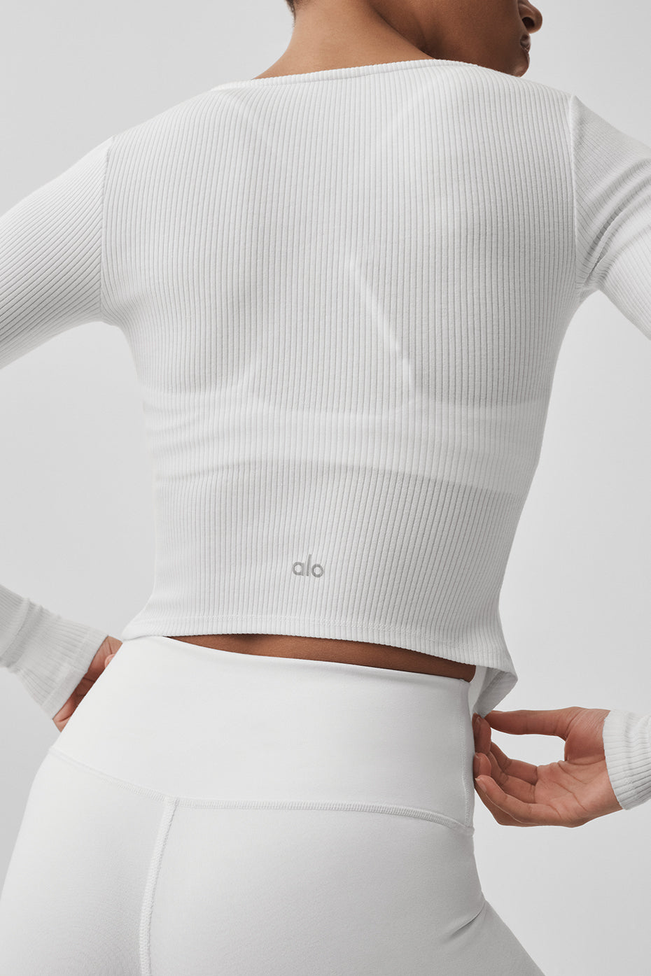 Ribbed Stardust Long Sleeve - White image 2