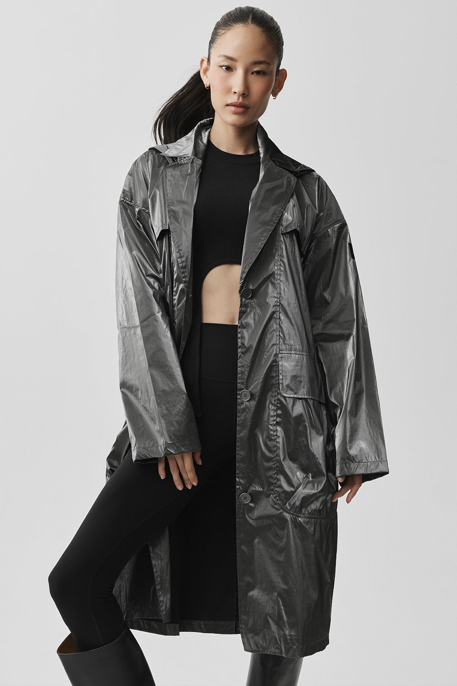 Metallic Break Line Trench - Silver Metallic image 1