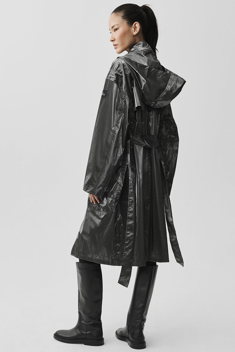 Metallic Break Line Trench - Silver Metallic image 2