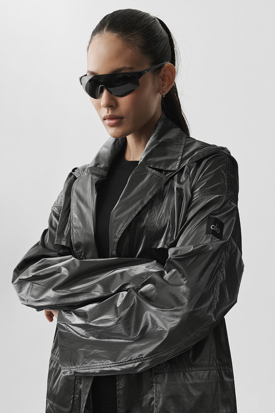 Metallic Break Line Trench - Silver Metallic image 5