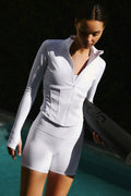 Airbrush Corset Full Zip Jacket - White image 1