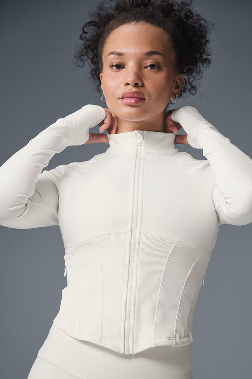 Airbrush Corset Full Zip Jacket - Ivory image 2