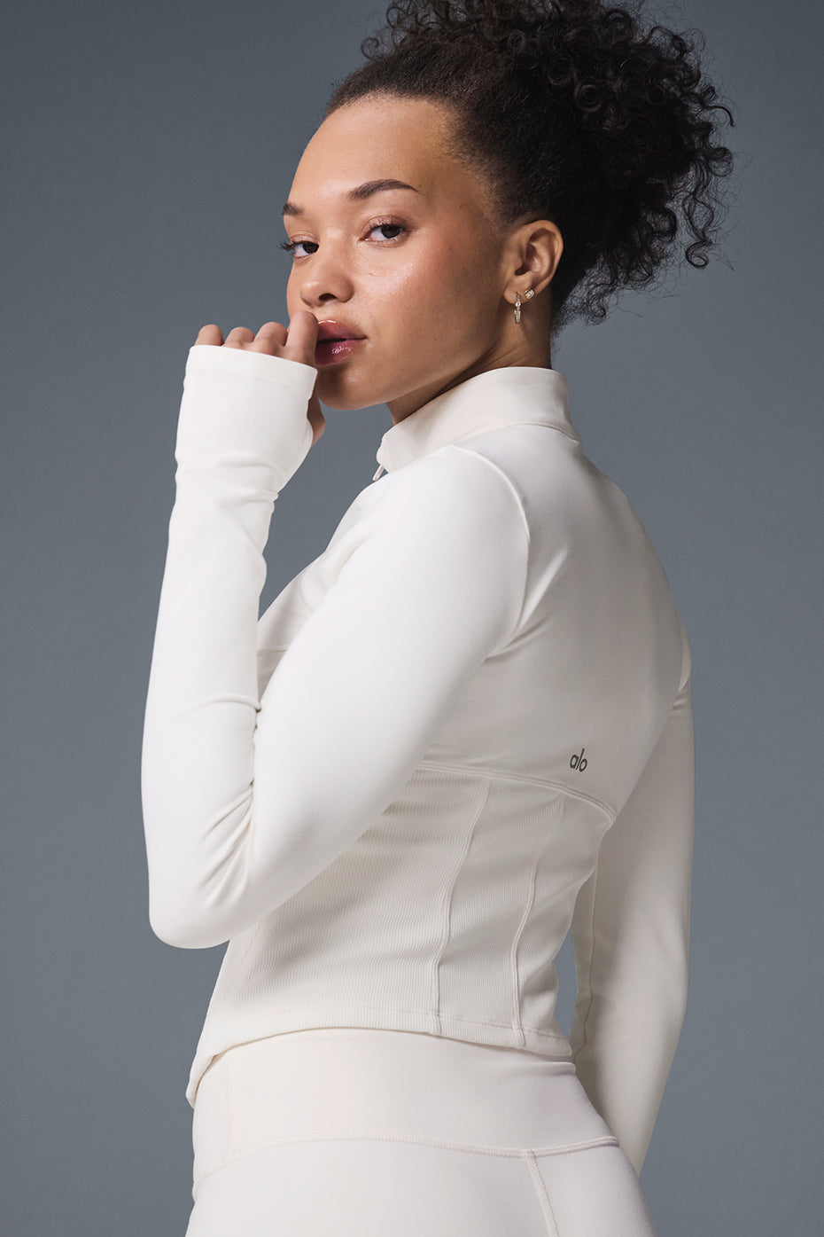 Airbrush Corset Full Zip Jacket - Ivory image 5
