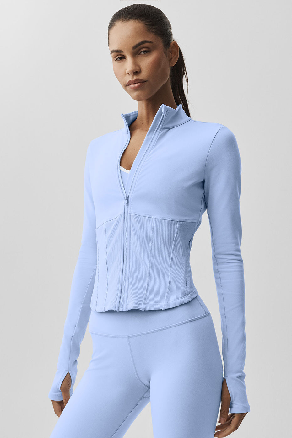 Airbrush Corset Full Zip Jacket - Light Provence Blue image 3