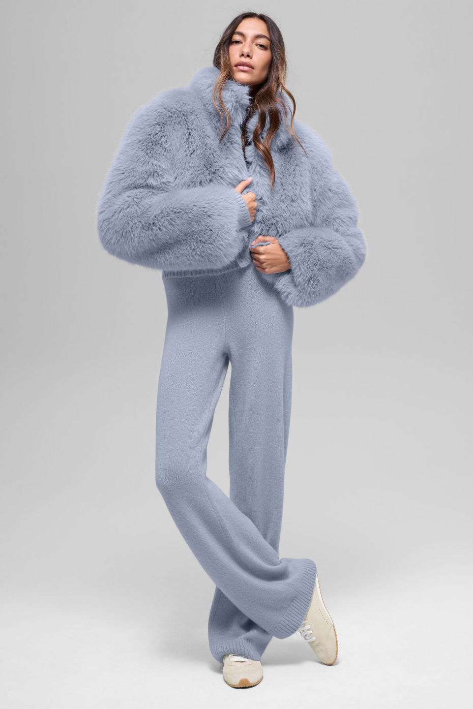 Opulent Faux Fur Cropped Jacket - Winter Frost image 4