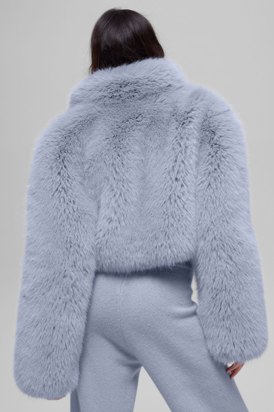 Opulent Faux Fur Cropped Jacket - Winter Frost image 2
