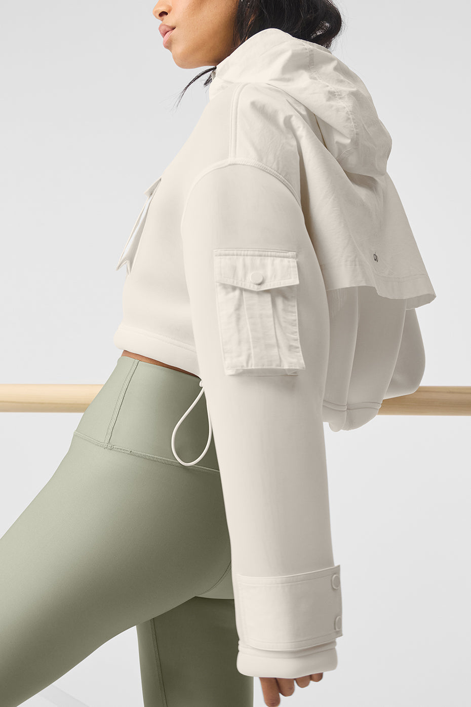 Cropped Engage Cargo Parka - Ivory image 2