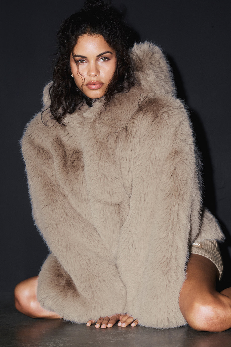 Opulent Faux Fur Statement Jacket - Oat image 2