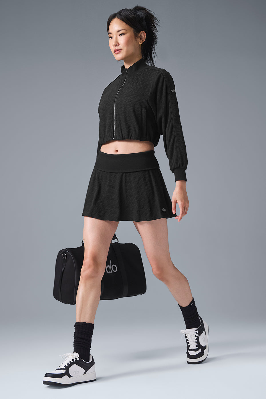 Cropped Doubles Only Full Zip Jacket - Black image 3