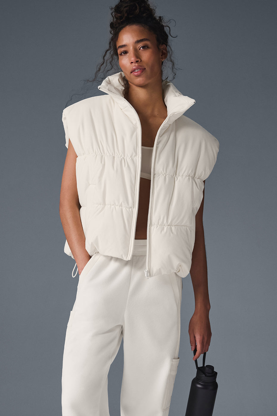 Incline Puffer Vest - Ivory image 1