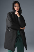 Rain Or Shine Puffer Long Coat - Black image 1