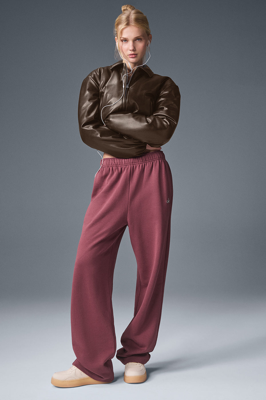 Faux Leather Cropped Premier Bomber - Espresso image 4
