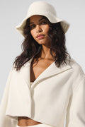 Wool Cropped Metro Trench - Ivory image 1