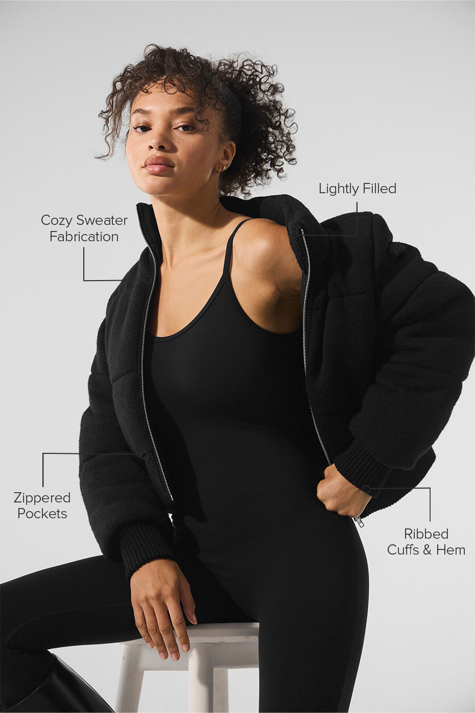 Darling Sweater Puffer - Black image 2