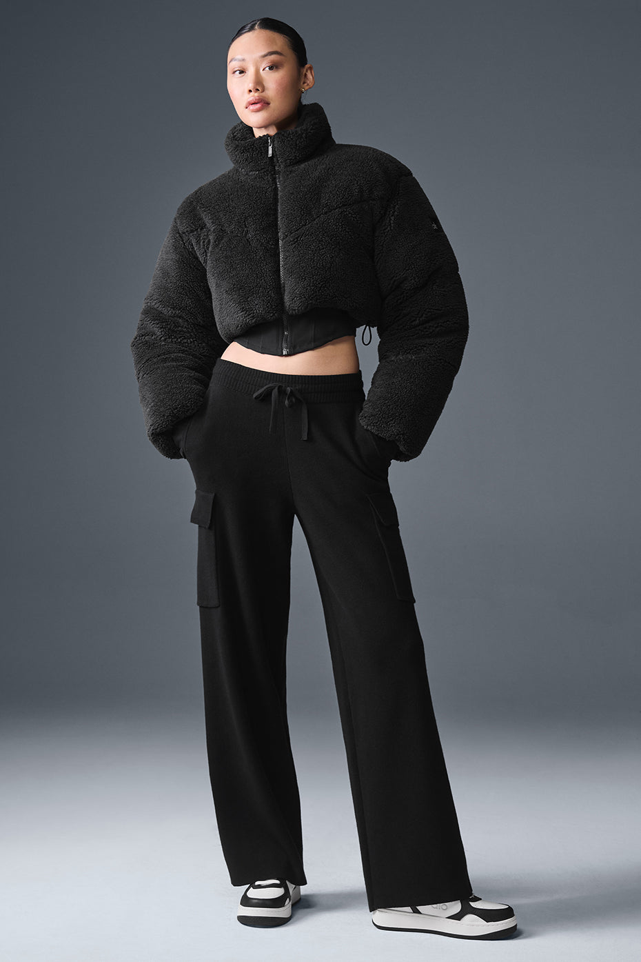 Sherpa Main Act Corset Puffer - Black image 4