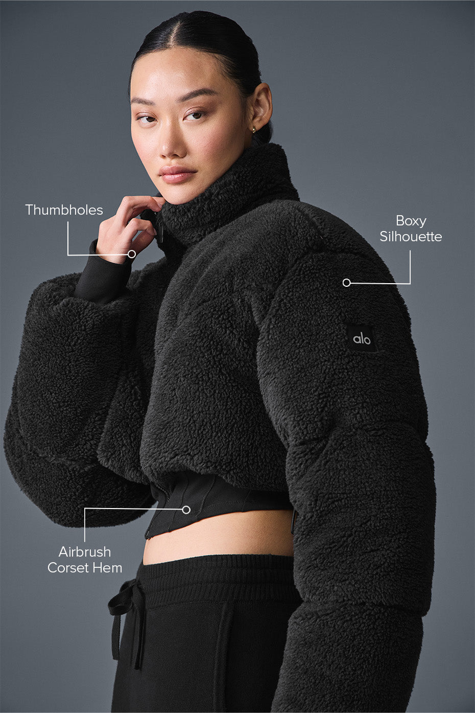Sherpa Main Act Corset Puffer - Black image 2
