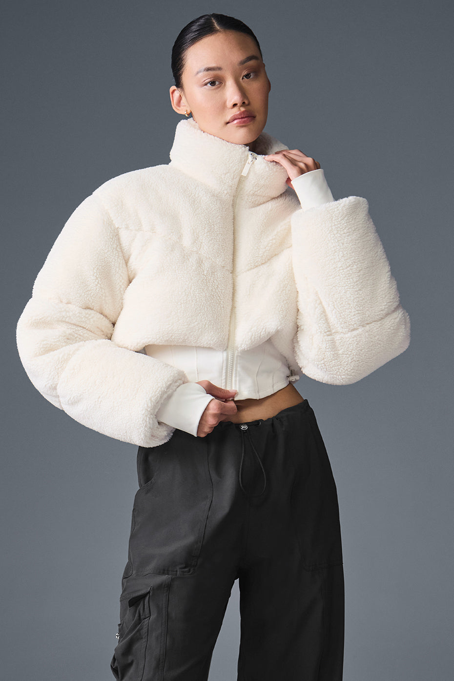 Sherpa Main Act Corset Puffer - Ivory image 1